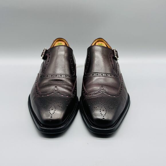 Men\'s Brown Leather Monk Strap Shoes main image 12